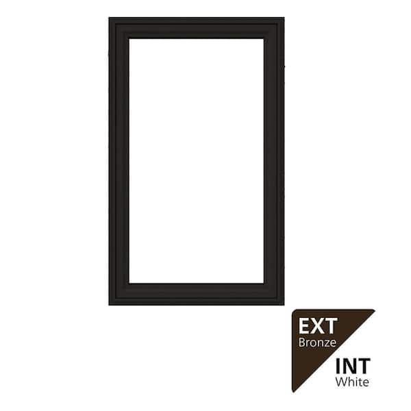 28 in. x 54 in. V4500 Left-Hand Casement Vinyl Window With Bronze Exterior
