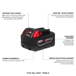 M18 FUEL Gen-2 18V Lithium-Ion Brushless Cordless Mid Torque 1/2 in. Impact w/Fring w/5.0 ah Resistant Battery