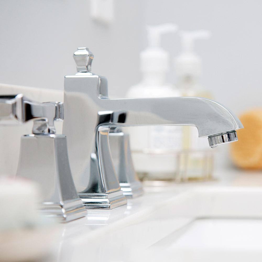 Rainier Square Chrome 8 in. Widespread Polished Bathroom Faucet
