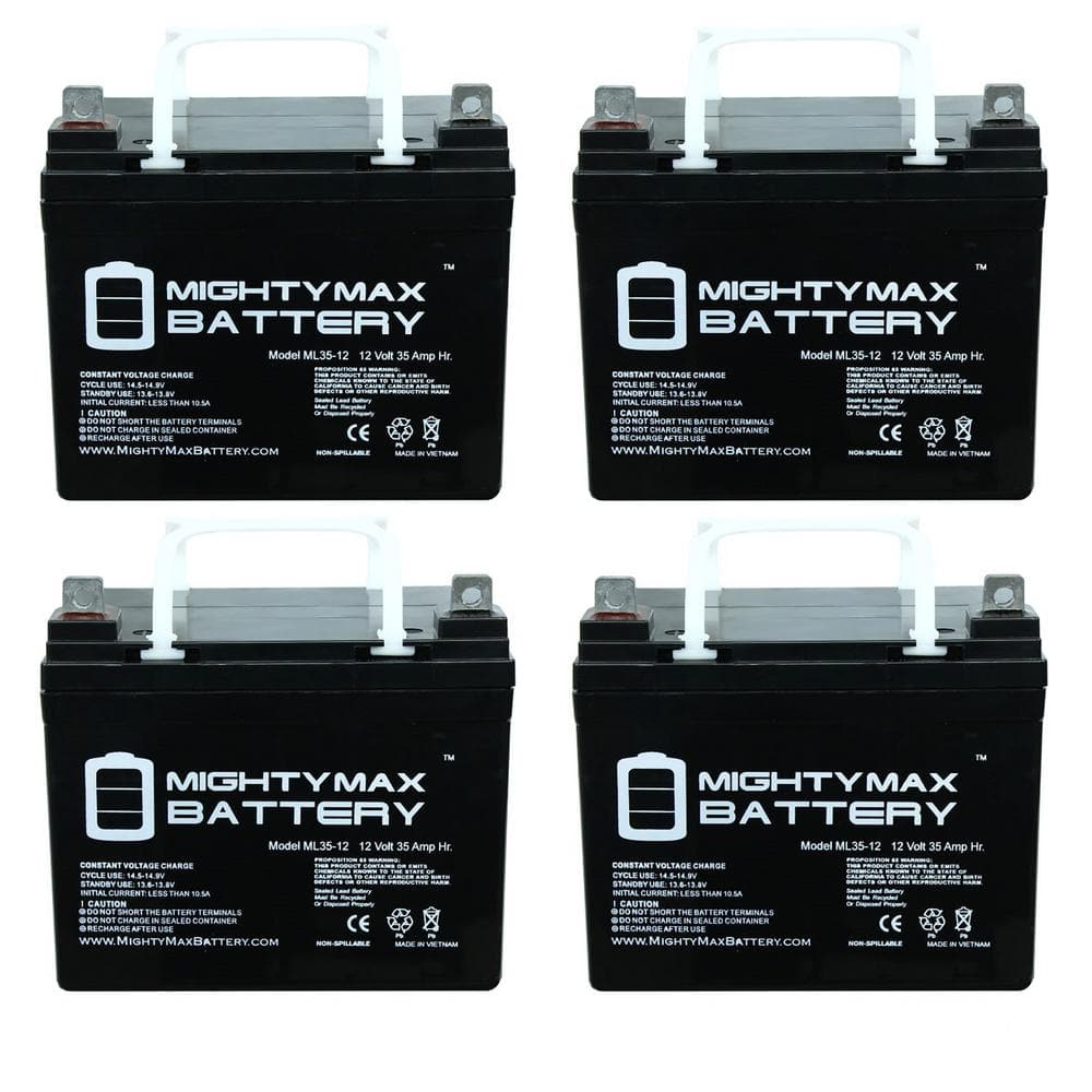 12-Volt 35Ah Compatible Wheelchair Battery for Mobility Cycle Chair - 4 Pack price history on PriceWatchPro