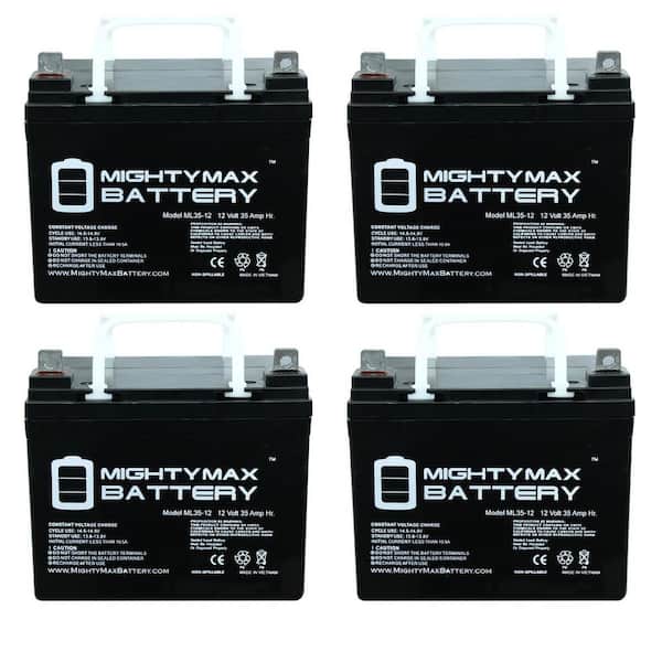MIGHTY MAX BATTERY 12V 35AH SLA Battery for Toro Time Cutter SS5000 Mower - 4 Pack