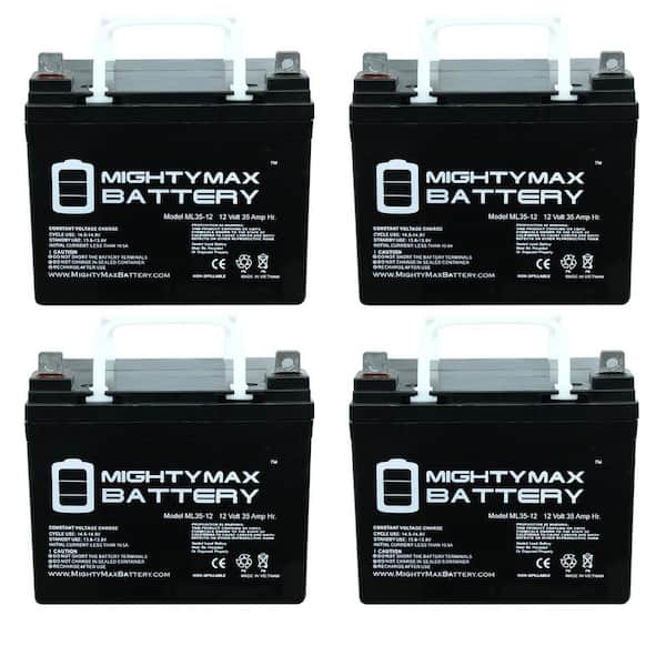 Mighty Max Battery 12-Volt 35 Ah SLA (SEALED Lead Acid) AGM Type Medical Mobility Replacement Battery (4-Pack)