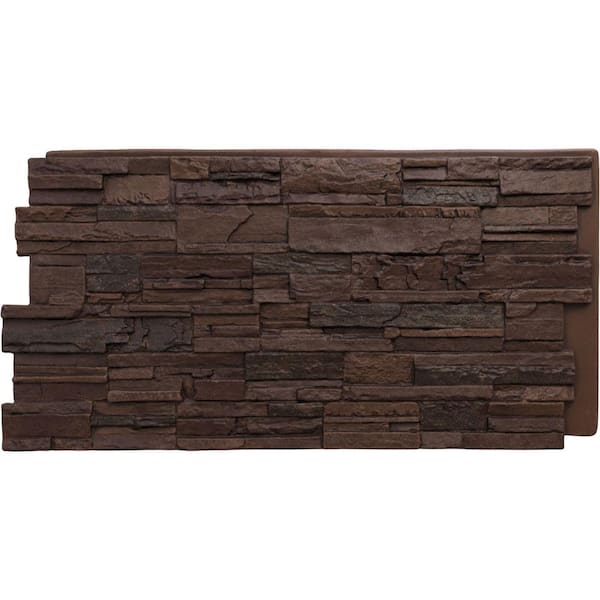Ekena Millwork Cascade 48 5/8 in. x 1 1/4 in. Deep Creek Stacked Stone, StoneWall Faux Stone Siding Panel