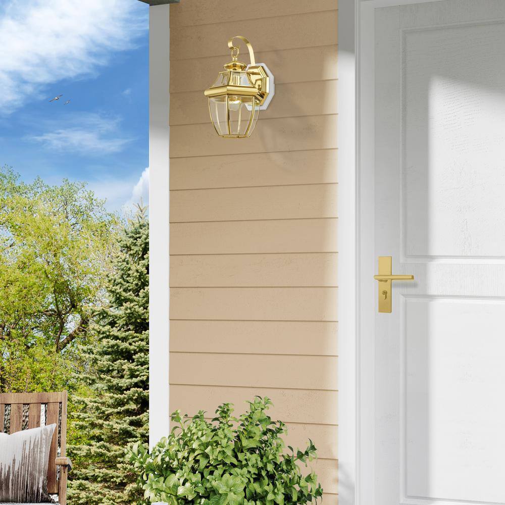 Polished Brass Traditional Outdoor Wall Lantern Sconce