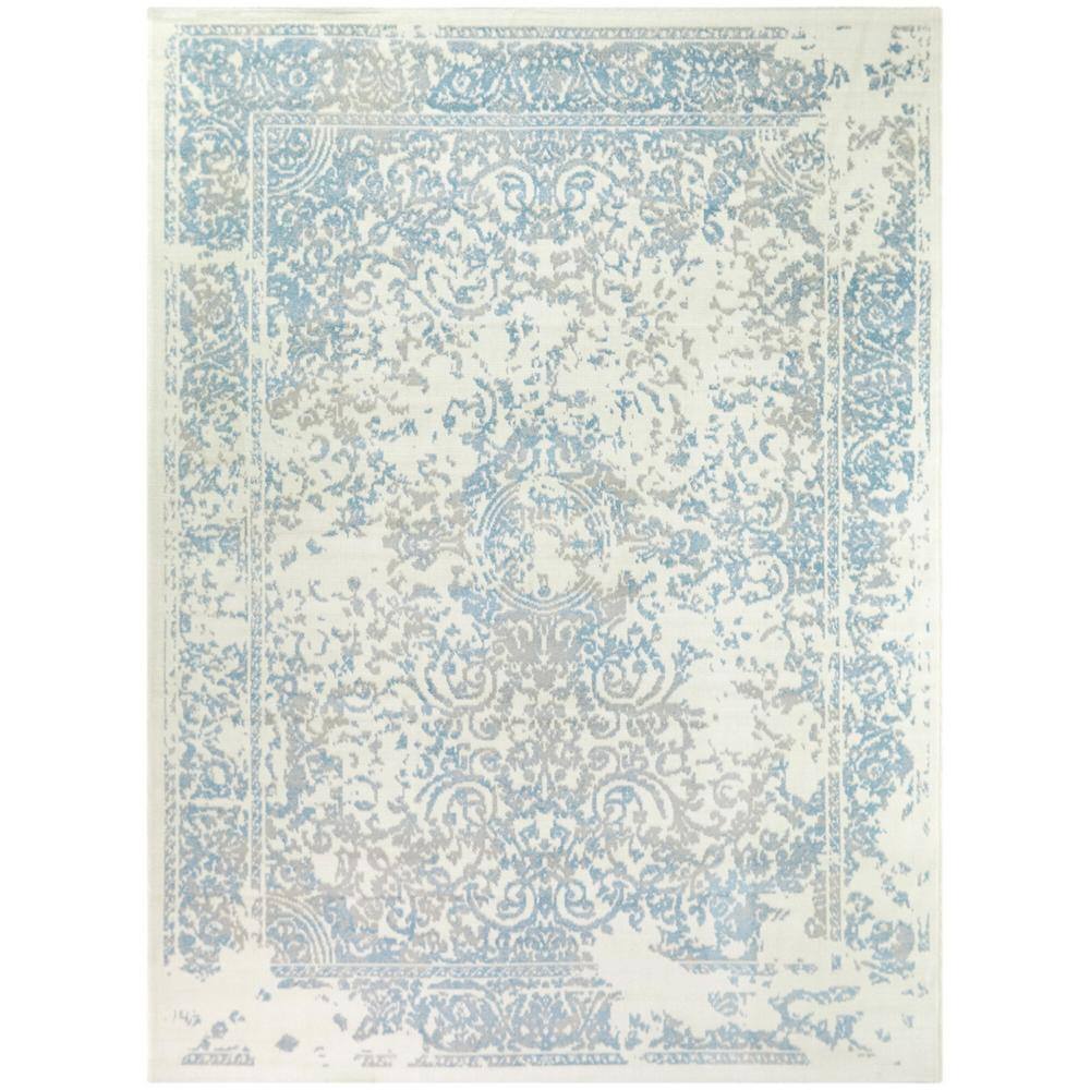 Inaya Teal 7 ft. 10 in. x 10 ft. Oriental Indoor/Outdoor Area Rug 3003291 The Home Depot
