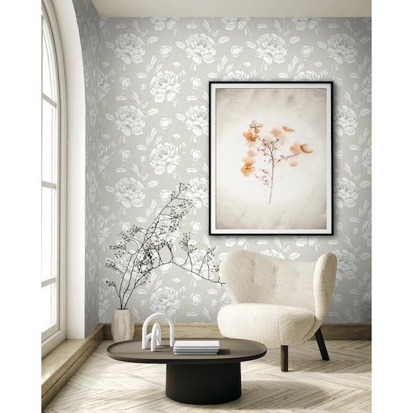 Walls Republic Almond Blossom Bold Black Floral Paper Strippable