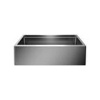 QUATRUS R15 ERGON Farmhouse Apron-Front Stainless Steel 33 in. Single Bowl Kitchen Sink with Wood Cutting Board
