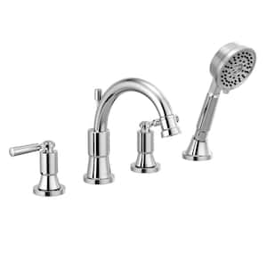 Westchester 2-Handle Deck Mount Roman Tub Faucet Trim Kit with Handshower in Chrome (Valve Not Included)