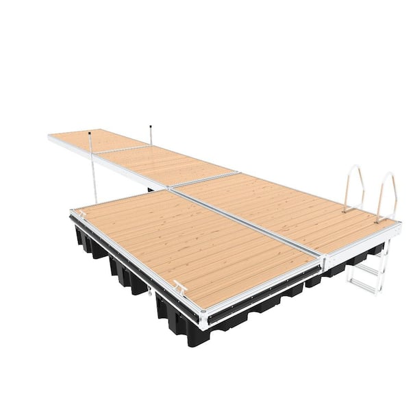 QPF-495,5 ft. x 10 ft. 4 Sections P Shape Floating Dock, 12 In. Freeboard