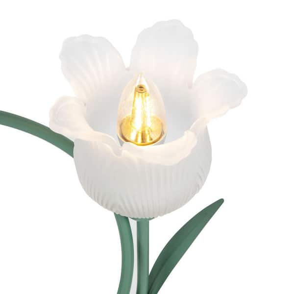 OUKANING 4-Light Green Modern Rounded Floral Semi-Flush Mount