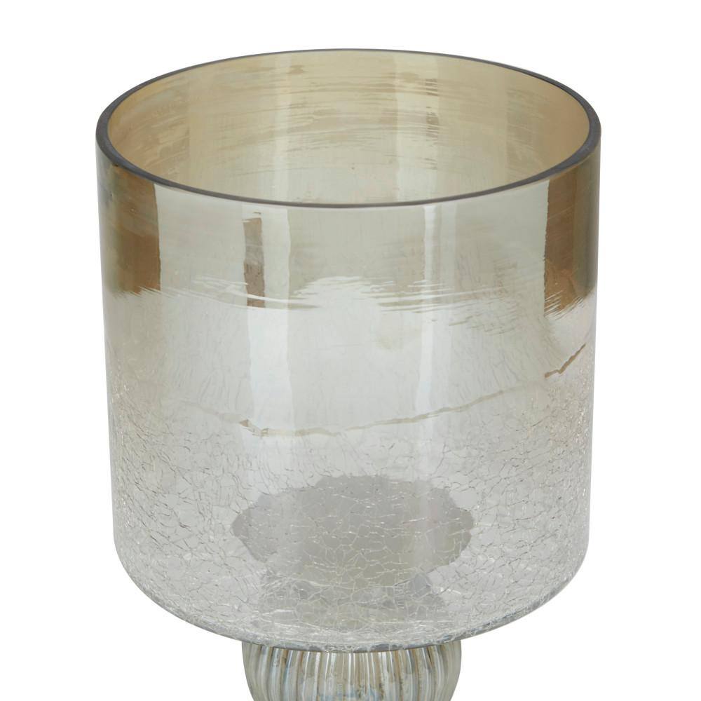 Brass and Glass 11" Traditional Hurricane Candle Lantern