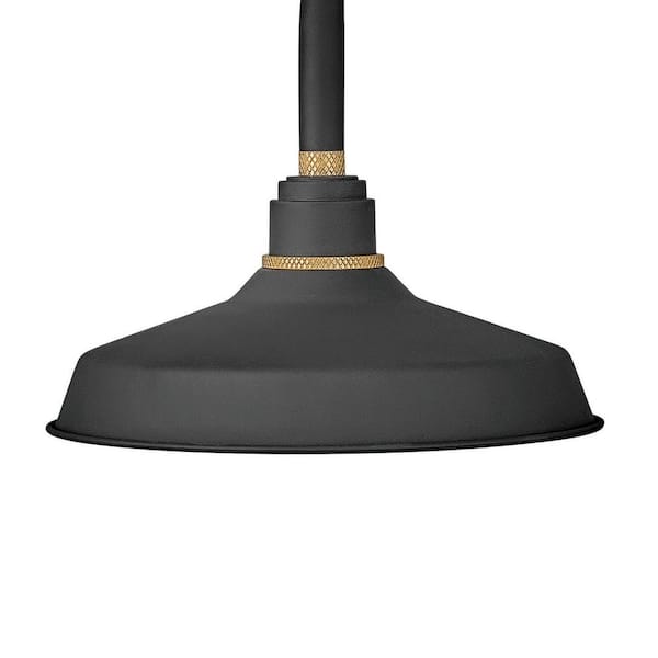 HINKLEY - Foundry Medium 1-Light Textured Black Gooseneck Outdoor Barn Light Sconce