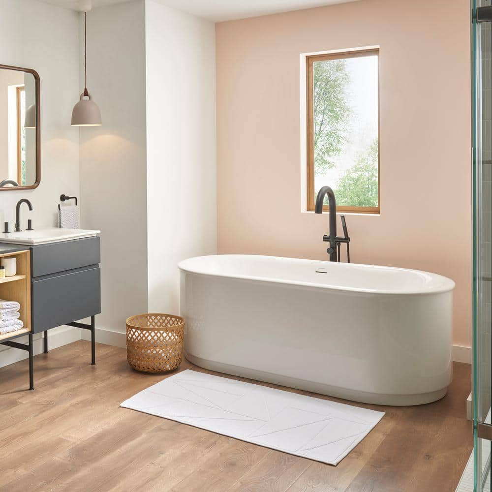 Matte Black Contemporary Freestanding Tub Filler with Hand Shower