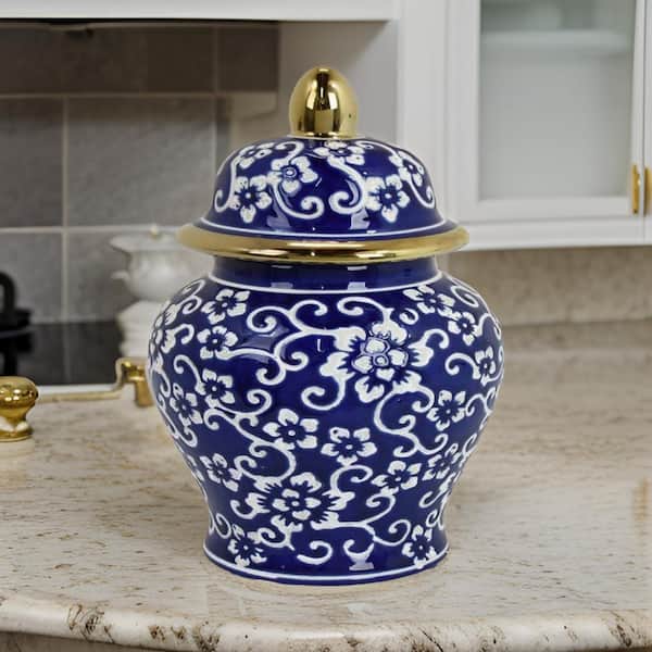 Benjara Ceramic Jar with Removable Lid