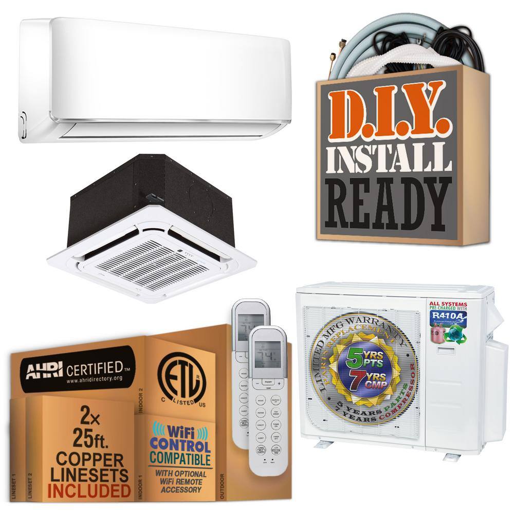 27000 BTU 2.25 Ton Dual Cassette/Wall Mount Ductless Mini Split Air Conditioner with Heat Pump 220-Volt price history on PriceWatchPro