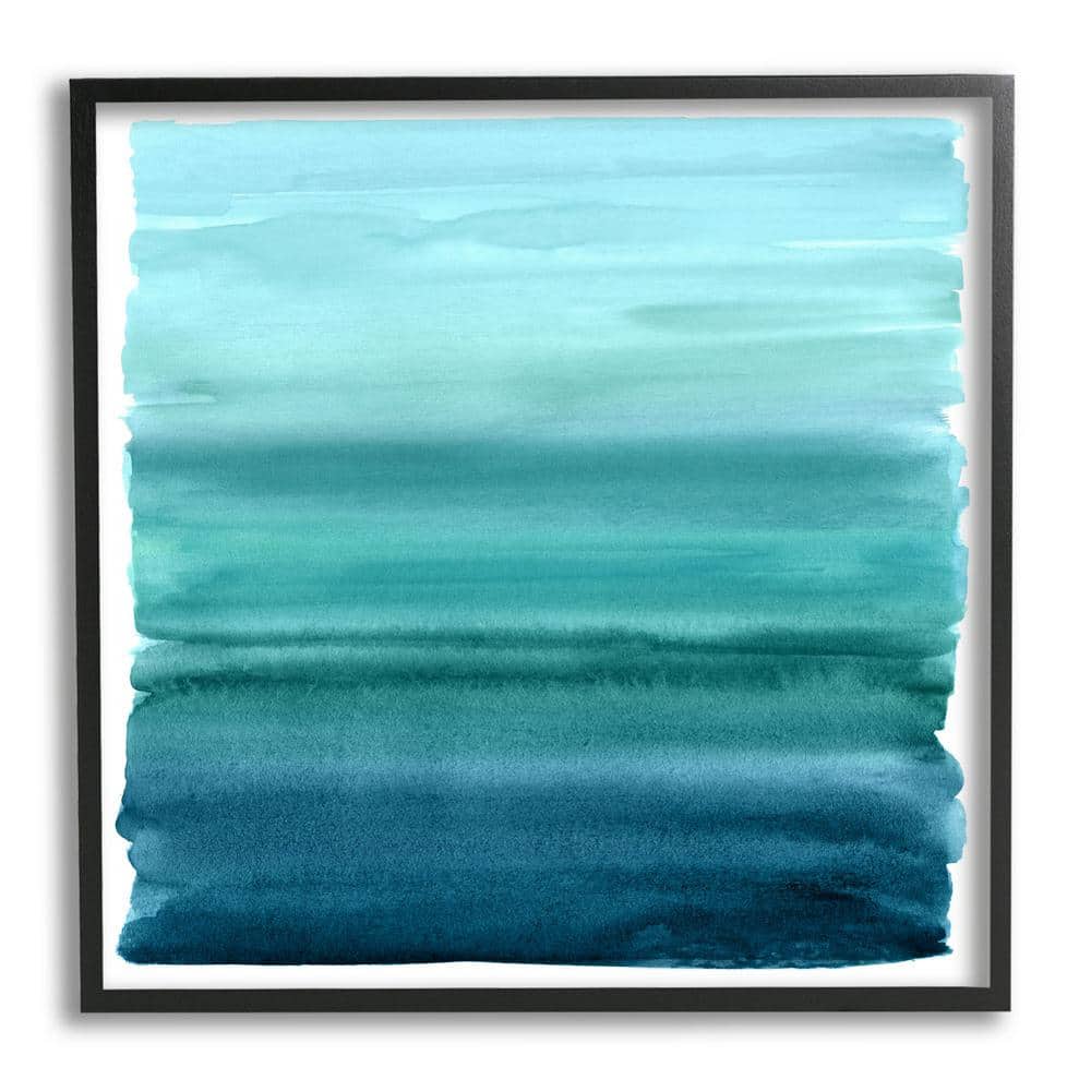 Gradient Turquoise Brushed Composition Design by Allie Corbin Framed Abstract Art Print 12 in. x 12 in. price history on PriceWatchPro