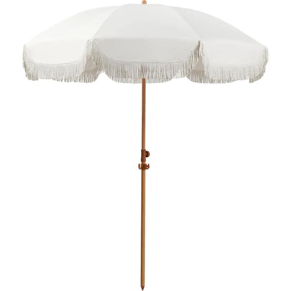Unbranded 6.5 ft. Aluminum Tilt Beach Umbrella in Elegant Cream