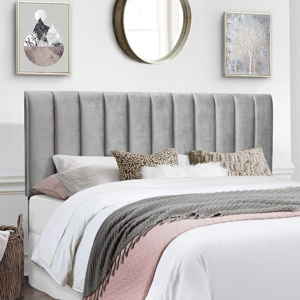 Hillsdale Furniture Crestone Upholstered King Headboard, Silver/Gray