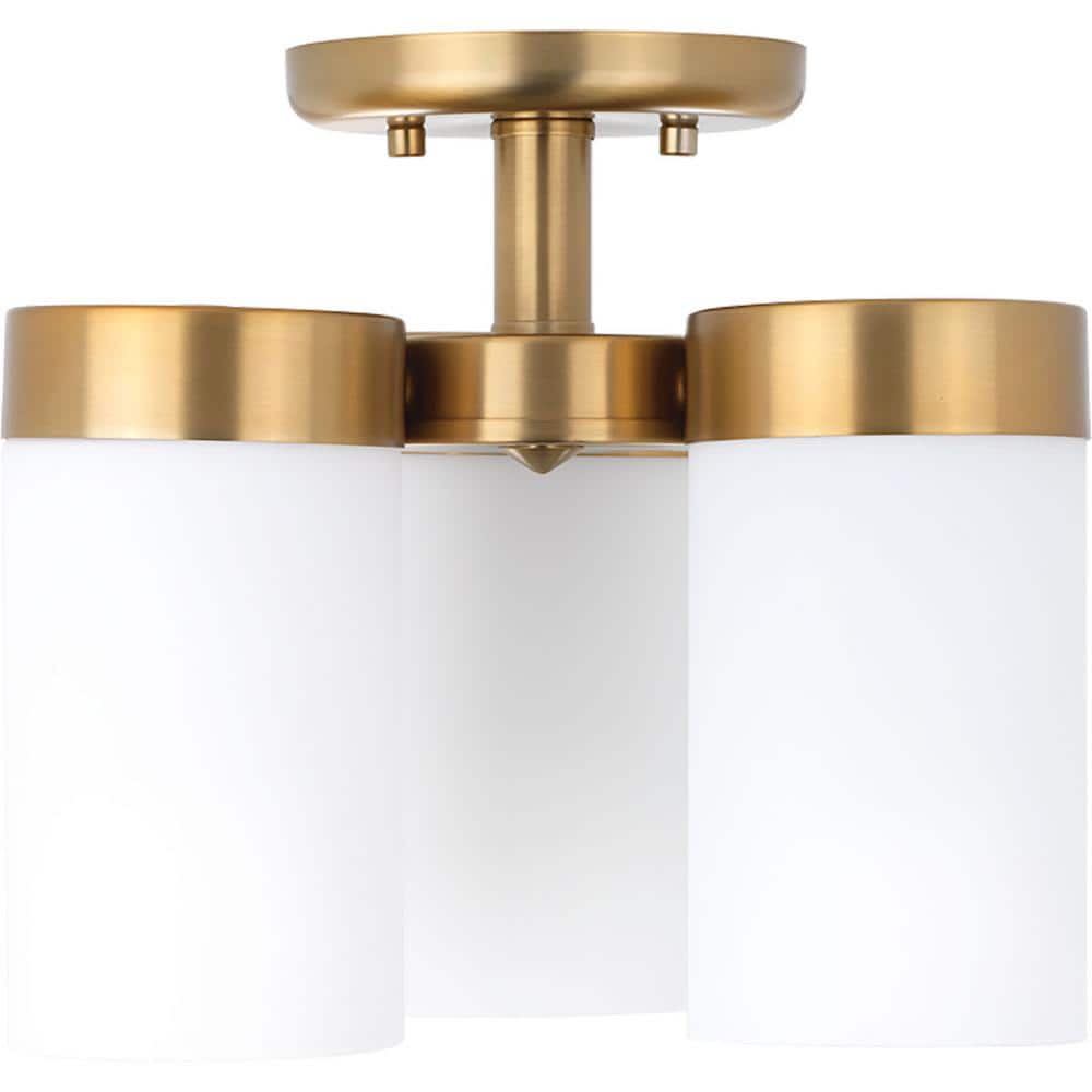 Elevate 13" Matte Black and Bronze Glass Flush Mount