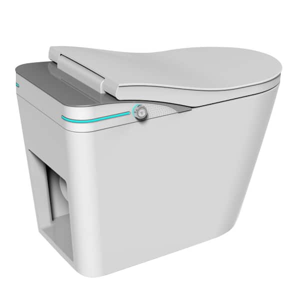 Tankless Elongated Bidet Toilet in White with Auto Flush, Adjustable Seat Temp, Remote Control and LED Digital Display