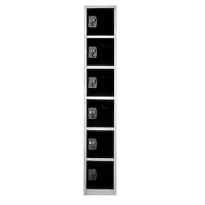 629-Series 72 in. H 6-Tier Steel Key Lock Storage Locker Free Standing Cabinets for Home, School, Gym in Black