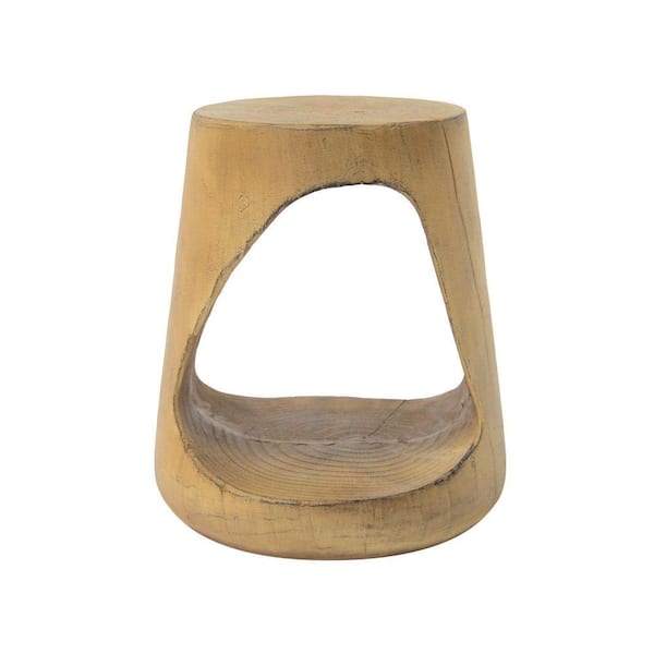 Natural Round MGO Hollow Outdoor Side Table, All-weather Wood-like