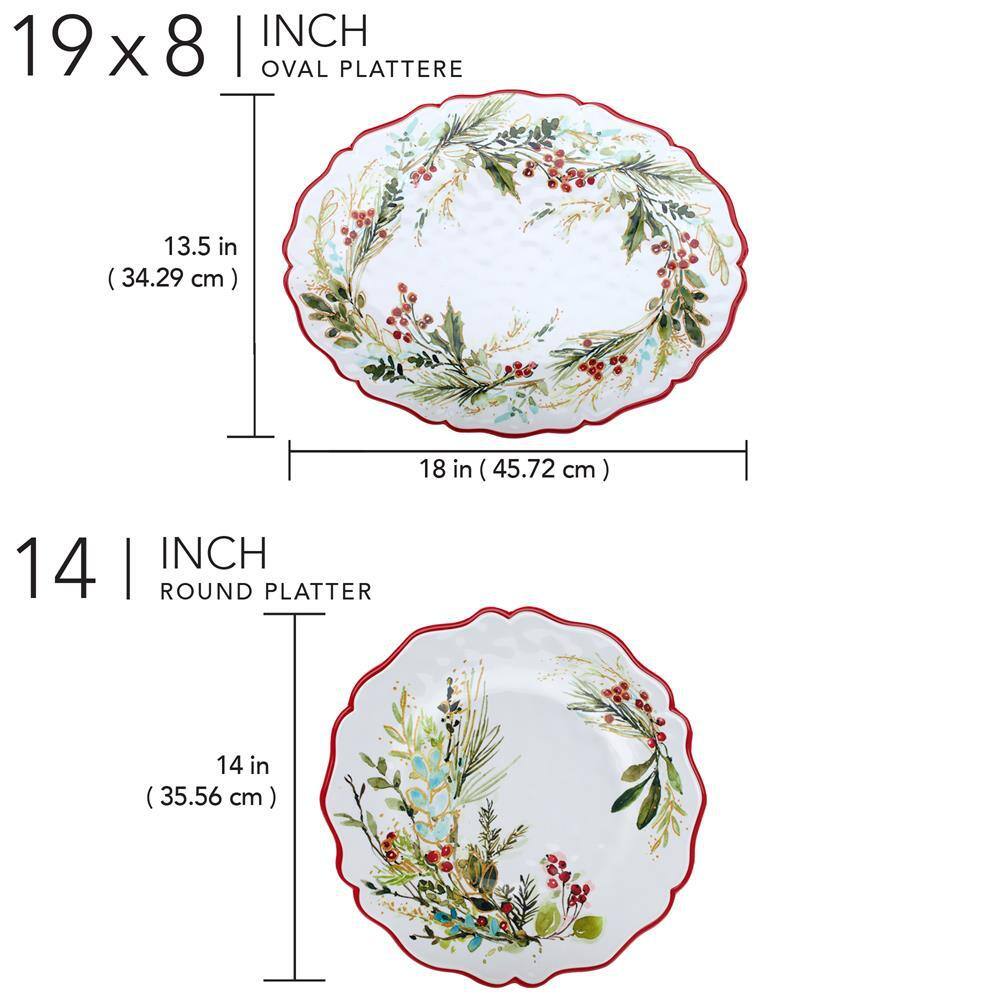 Christmas Gatherings Melamine Round and Oval Platter Set