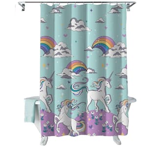 72 in. Magical Unicorn Multicolor Shower Curtain