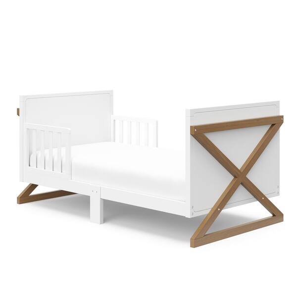 Storkcraft Equinox White with Vintage Driftwood Crib Toddler Bed 05360