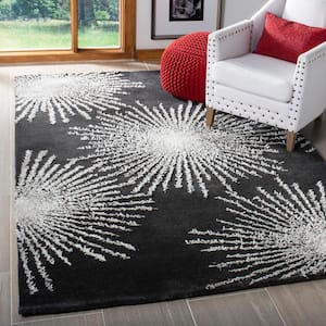 Soho Charcoal/Ivory 5 ft. x 8 ft. Floral Area Rug