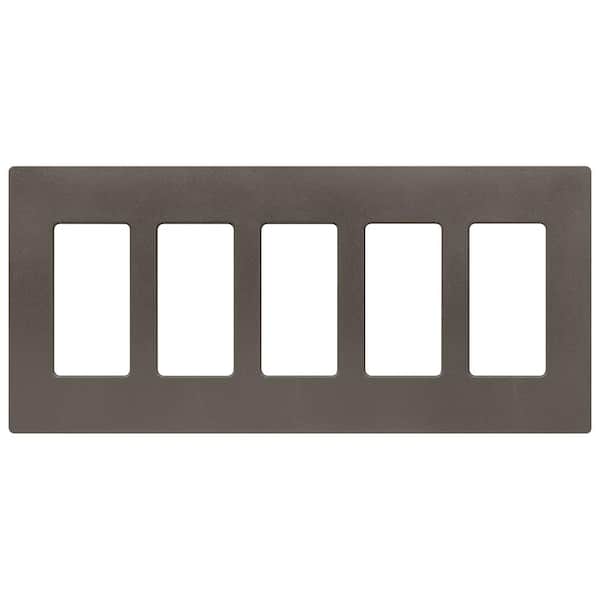 Lutron Claro 5 Gang Wall Plate for Decorator/Rocker Switches, Satin, Truffle (SC-5-TF) (1-Pack)