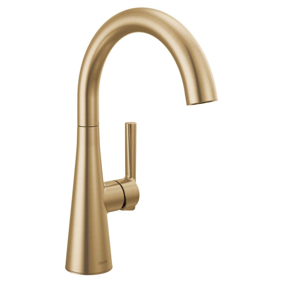 Chapado en Laton ゴールド　D Delta Greydon Gold Single Handle Pull-Down Sprayer Kitchen Faucet