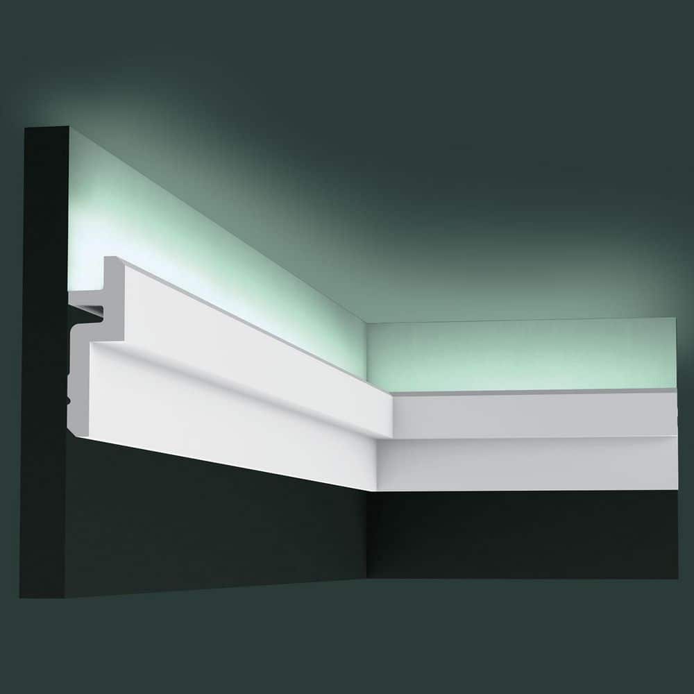 Primed White Polyurethane Crown Moulding for Indirect Lighting