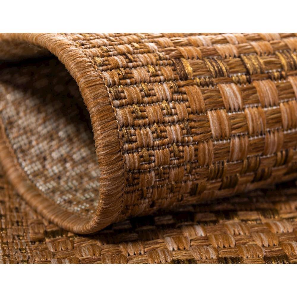 Light Brown Rectangular Stripe Synthetic Outdoor Rug 2'2" x 3'1"