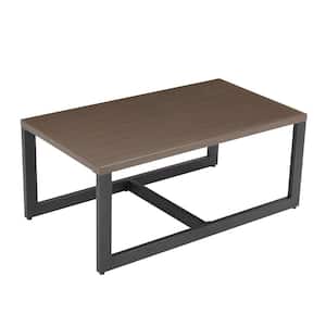 48 in. Brown Espresso Large Rectangle Coffee Table, Modern Cocktail Table for Living Room