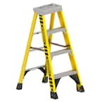 Werner 4 ft. Fiberglass Twin Step Ladder with 375 lb. Load Capacity ...