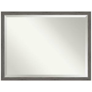 Regis Barnwood 42.62 in. x 32.62 in. Rustic Rectangle Framed Grey Narrow Bathroom Vanity Wall Mirror