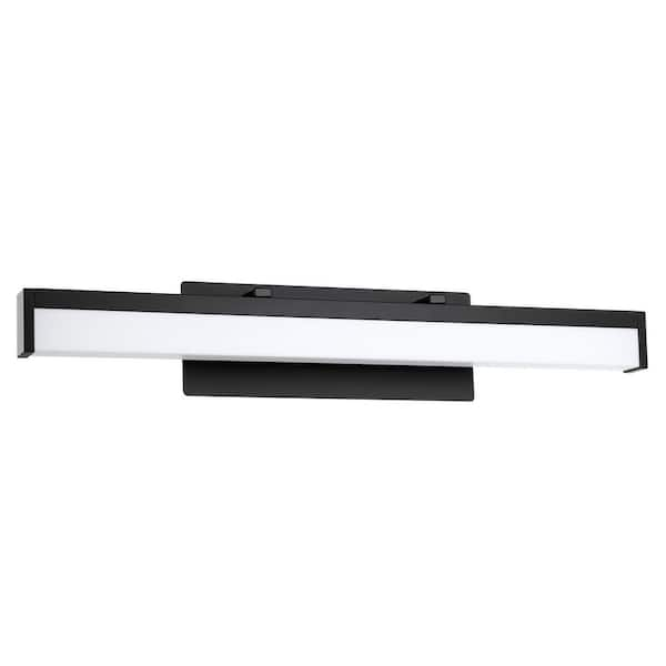 Eglo Hemlock 27.50 in. W x 5 in. H Matte Black LED Bathroom Vanity ...