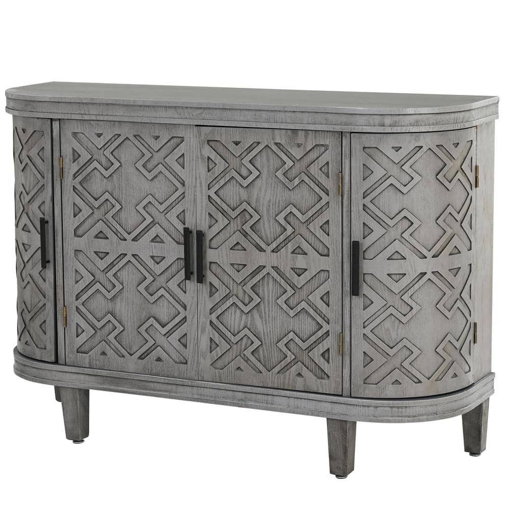 47.2 in. W x 15.2 in. D x 33.5 in. H Gray Bathroom Linen Cabinet