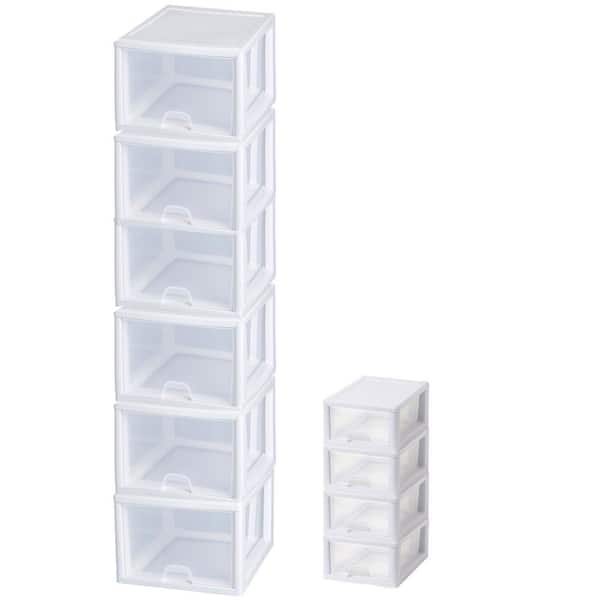 Clear Closet Drawer Organizer Storage Solution Set of 4 Stacking Drawers 27 Qt 