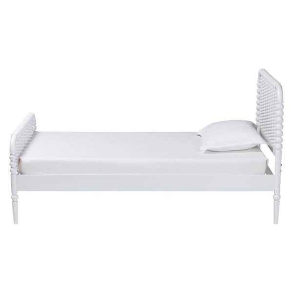 Lucera White Wood Frame Twin Platform Bed