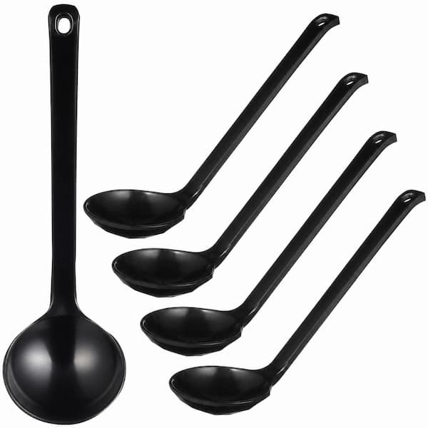 5-Piece Melamine Ramen Soup Spoons 8.17 in. Deep Bowl Long Handle for Udon Pho Hot Pot, Dishwasher Safe,