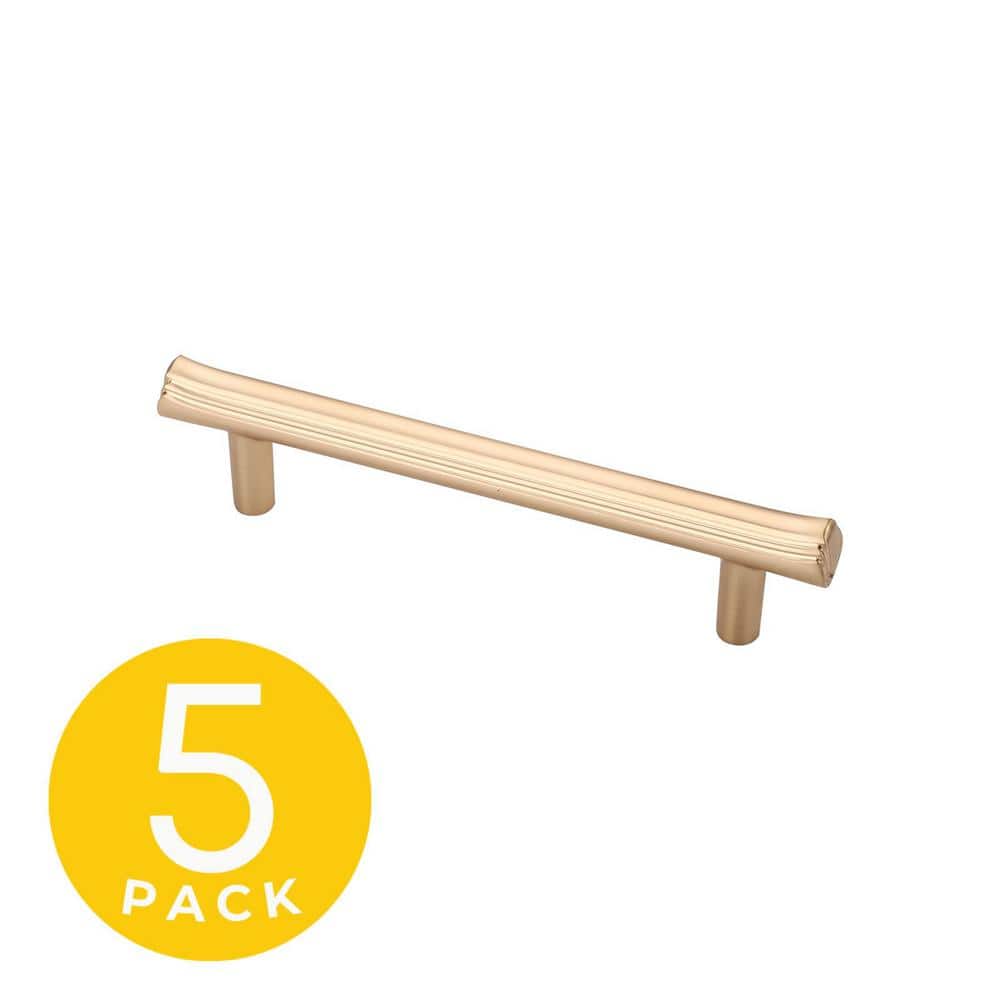 Eclipse Series 3-3/4 in. (96 mm) Center-to-Center Modern Gold Cabinet Handle/Pull (5-Pack) price history on PriceWatchPro