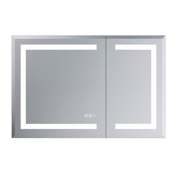 36 in. W x 24 in. H Rectangular LED Anti-Fog Medicine Cabinet with Mirror, UL Recognized, Adjustable Laminates