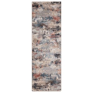 Pandora Collection Celeste Ivory 2 ft. x 7 ft. Abstract Runner Rug