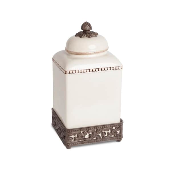 GG COLLECTION 13.5 in. H Acanthus Canister