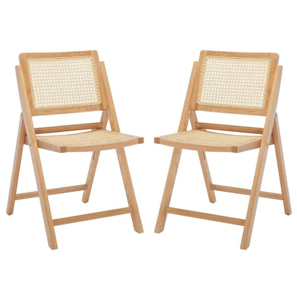 SAFAVIEH Desiree Natural 17.8 in. Wood Dining Chair Set of 2