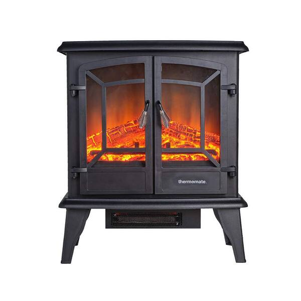 thermomate 20 in. Portable Freestanding Electric Fireplace in Black