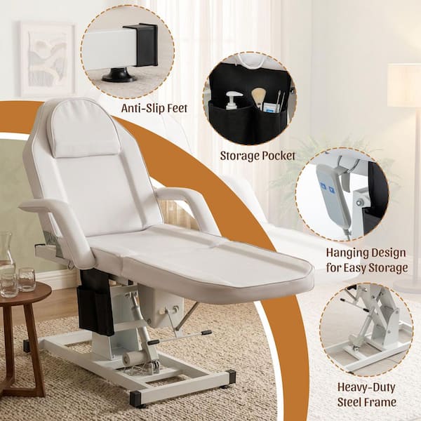 Seafuloy 72 in. White Electric Adjustable Massage Table with