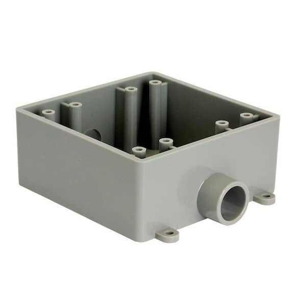 Commercial Electric 1/2 in. 2 Gang 32 cu. in. FSC Box - Grey